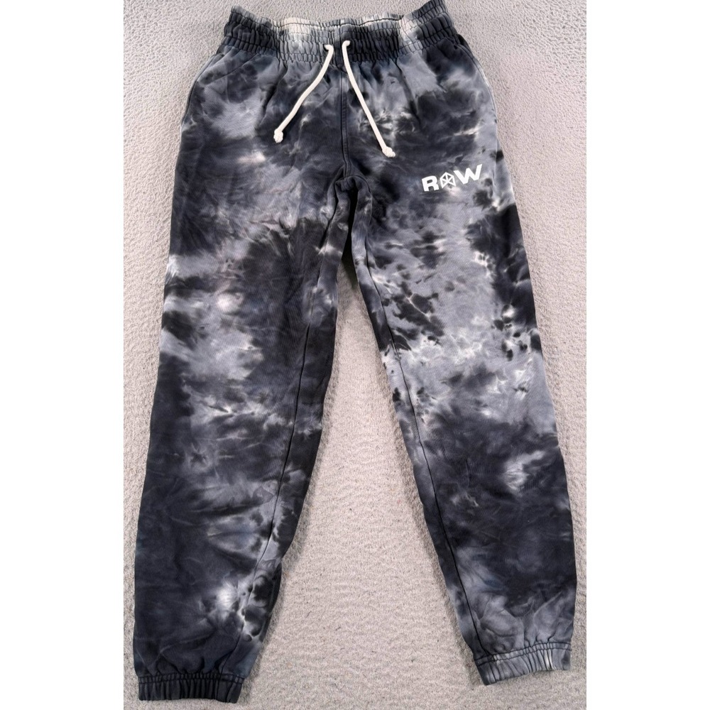 RawGear‎ Pants Women's Medium Black Gray Tie Dye Joggers Sweatpants Drawstring